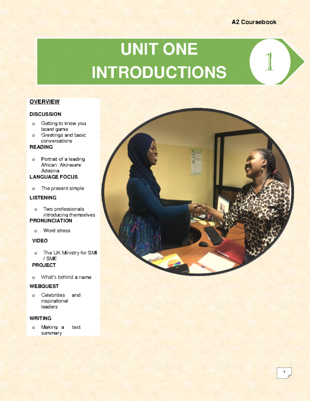 A2 Coursebook: Mastering Introductions and Cultural Insights - Studocu