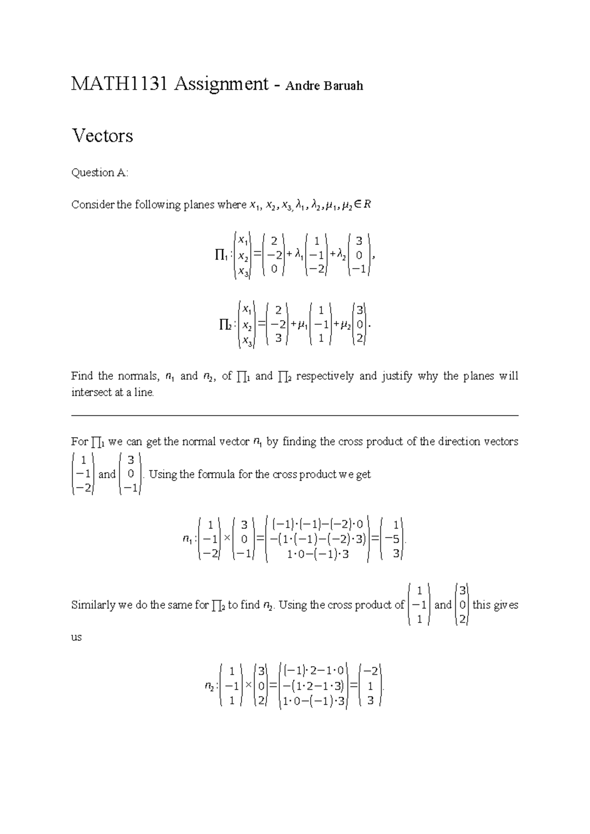 MATH1131 Assignment Final - ####### MATH1131 Assignment - Andre Baruah ...