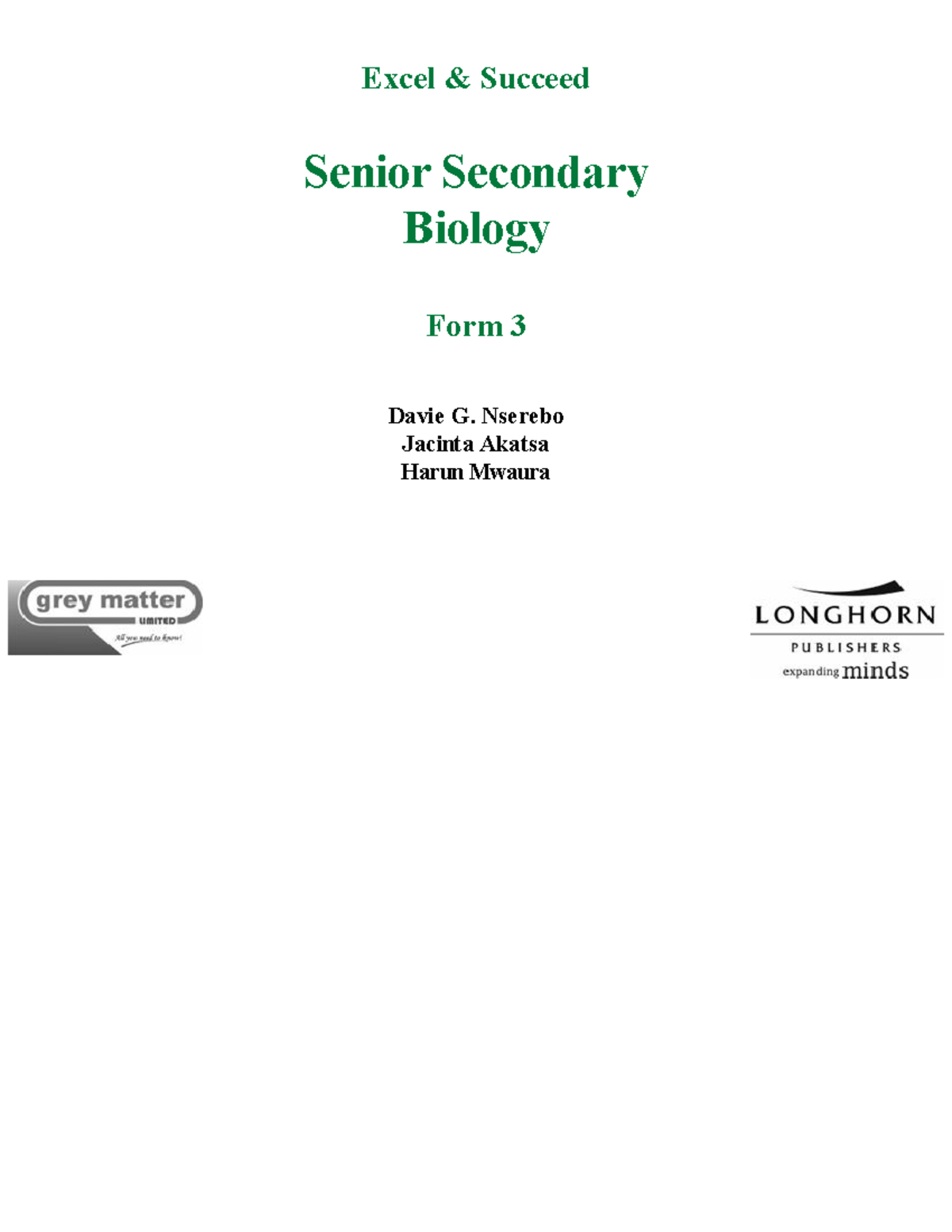 Excel Bio Book 3: Comprehensive Notes for Form 3 Biology - Studocu