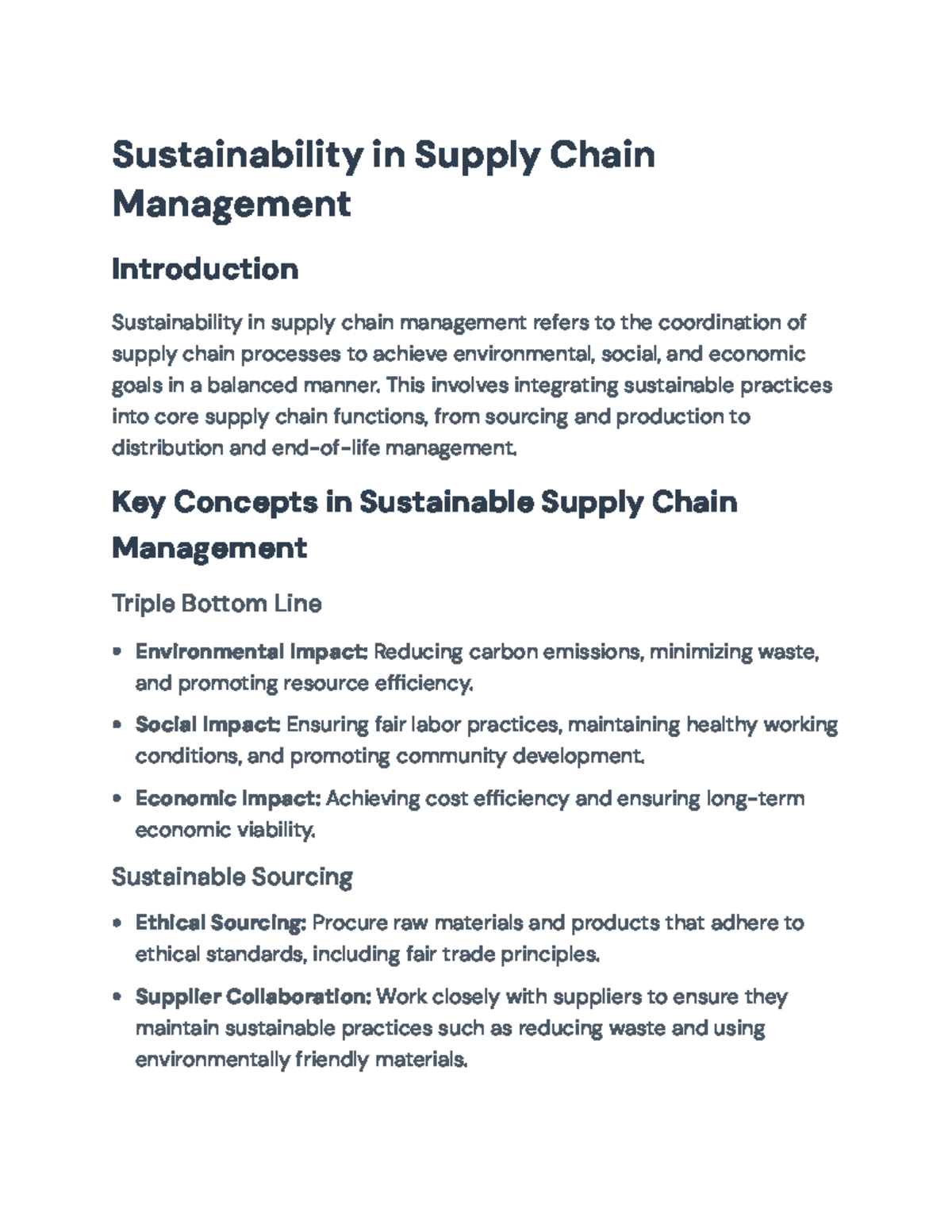 Sustainability in Supply Chain Management: Challenges and Benefits ...