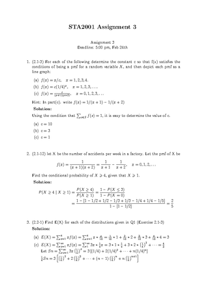STA2001 2024W - This is lecture notes. - STA2001 Assignment 4 Deadline ...