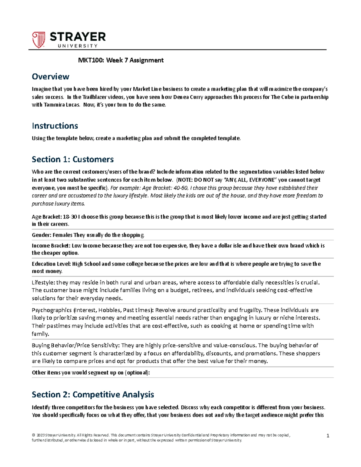 MKT100 Week 7 Marketing Plan Assignment for Jaguar/Land Rover - Studocu