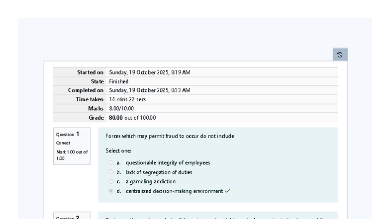 Final Quiz 2 Attempt Review - Course Code: 15 - Studocu