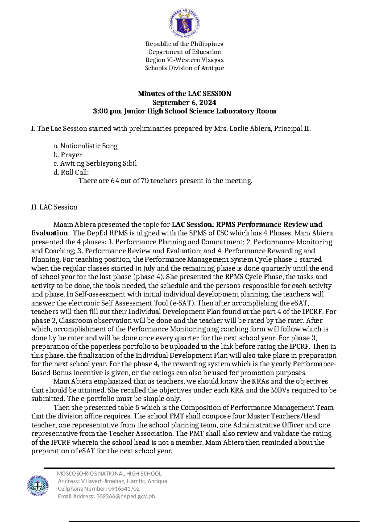 1st lac 24-25 - learning action cell - Republic of the Philippines ...