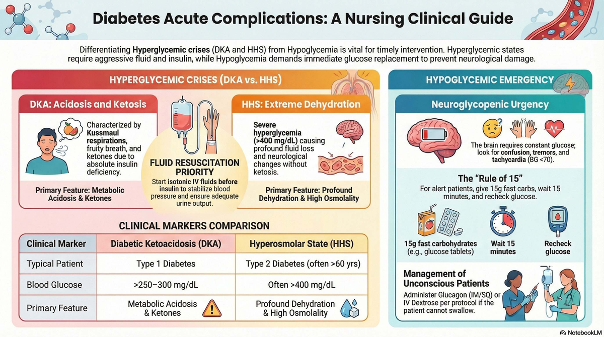 Diabetes Acute Complications: Nursing Guide on DKA, HHS & Hypoglycemia ...