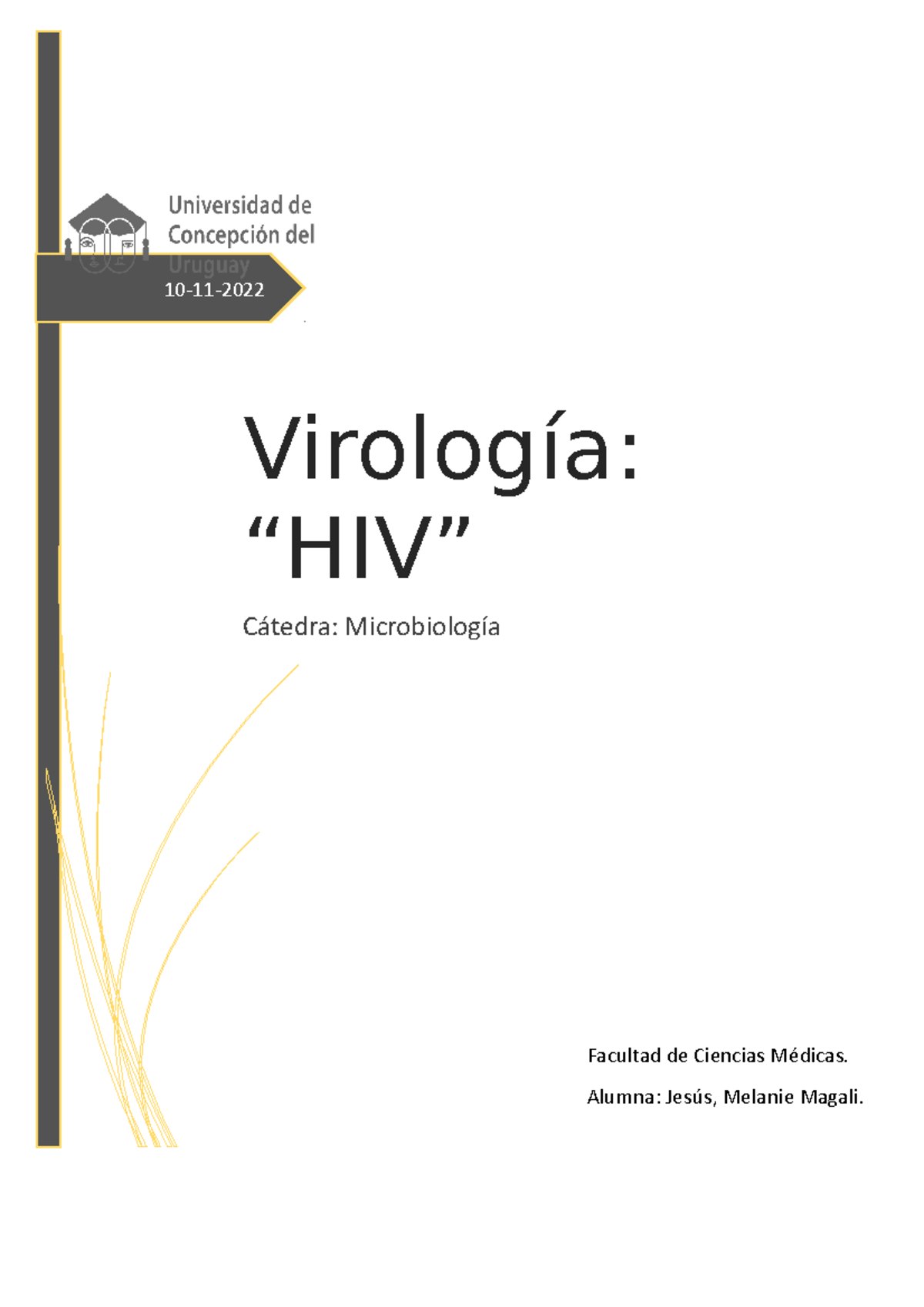 Caso Clínico VIH - Jesús, Microbiología, Facultad de Ciencias Médicas - Document Preview