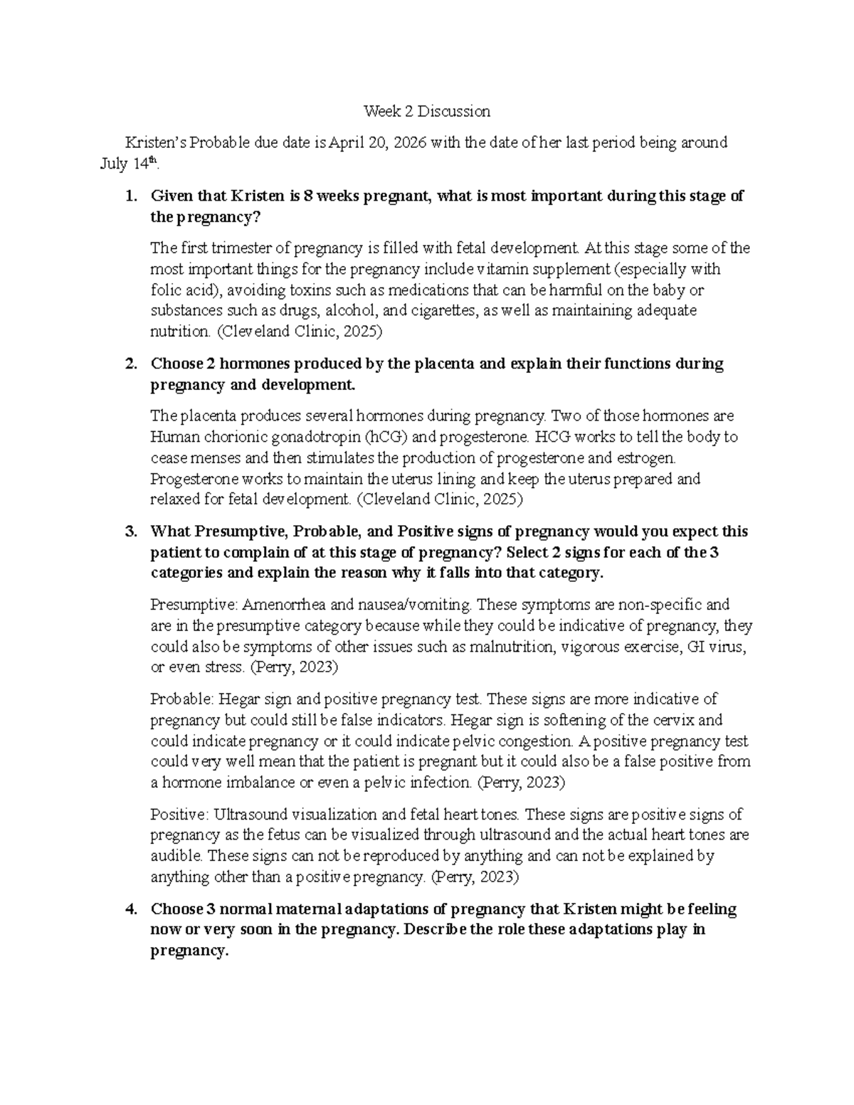 Week 2 Discussion: Key Aspects of Prenatal Assessment - Studocu