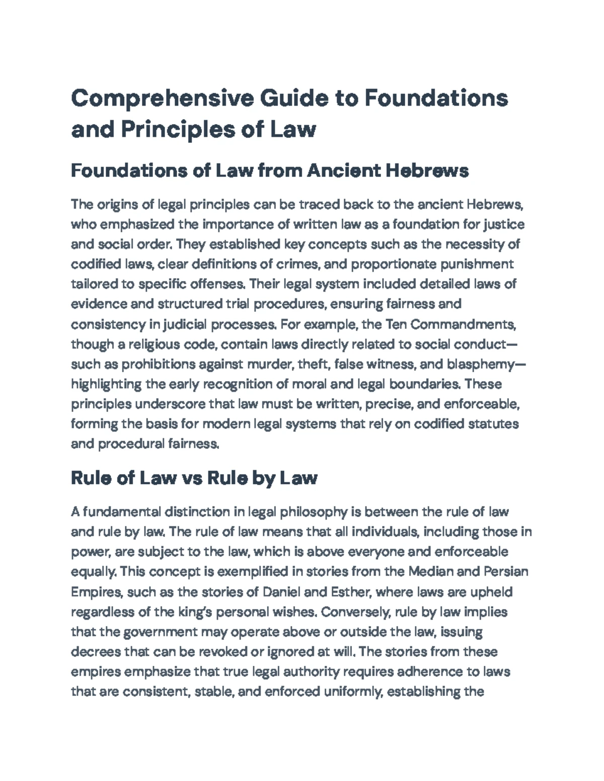 Foundations and Principles of Law: Ancient Contributions and Modern ...