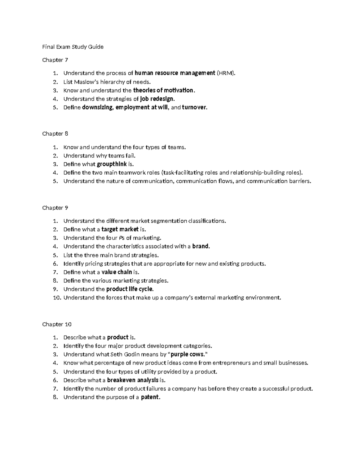 Bus101 Final Exam Study Guide: Key Concepts & Topics Overview - Studocu
