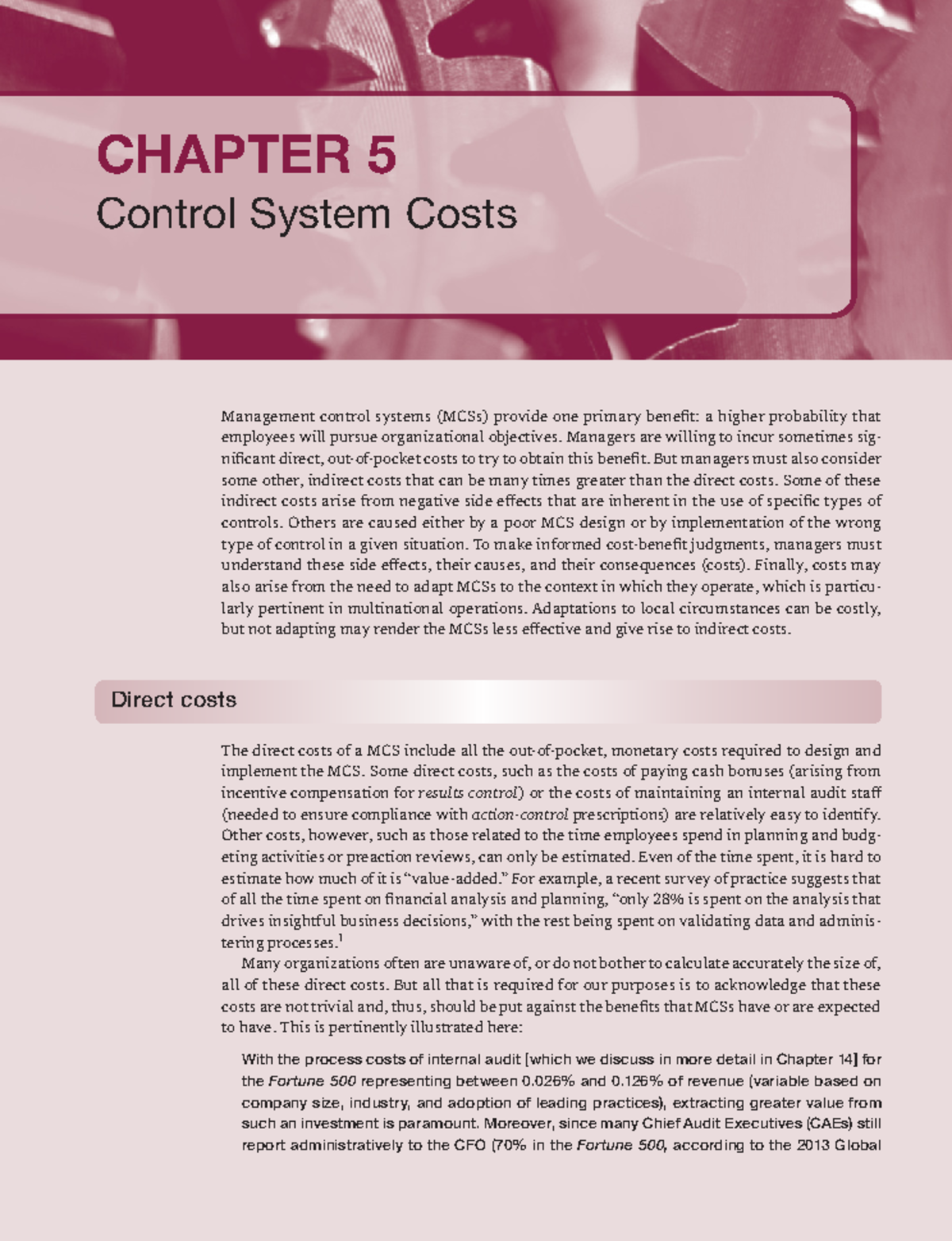 Control System Costs in MCS: Insights from Merchant (Chapter 5) - Studocu