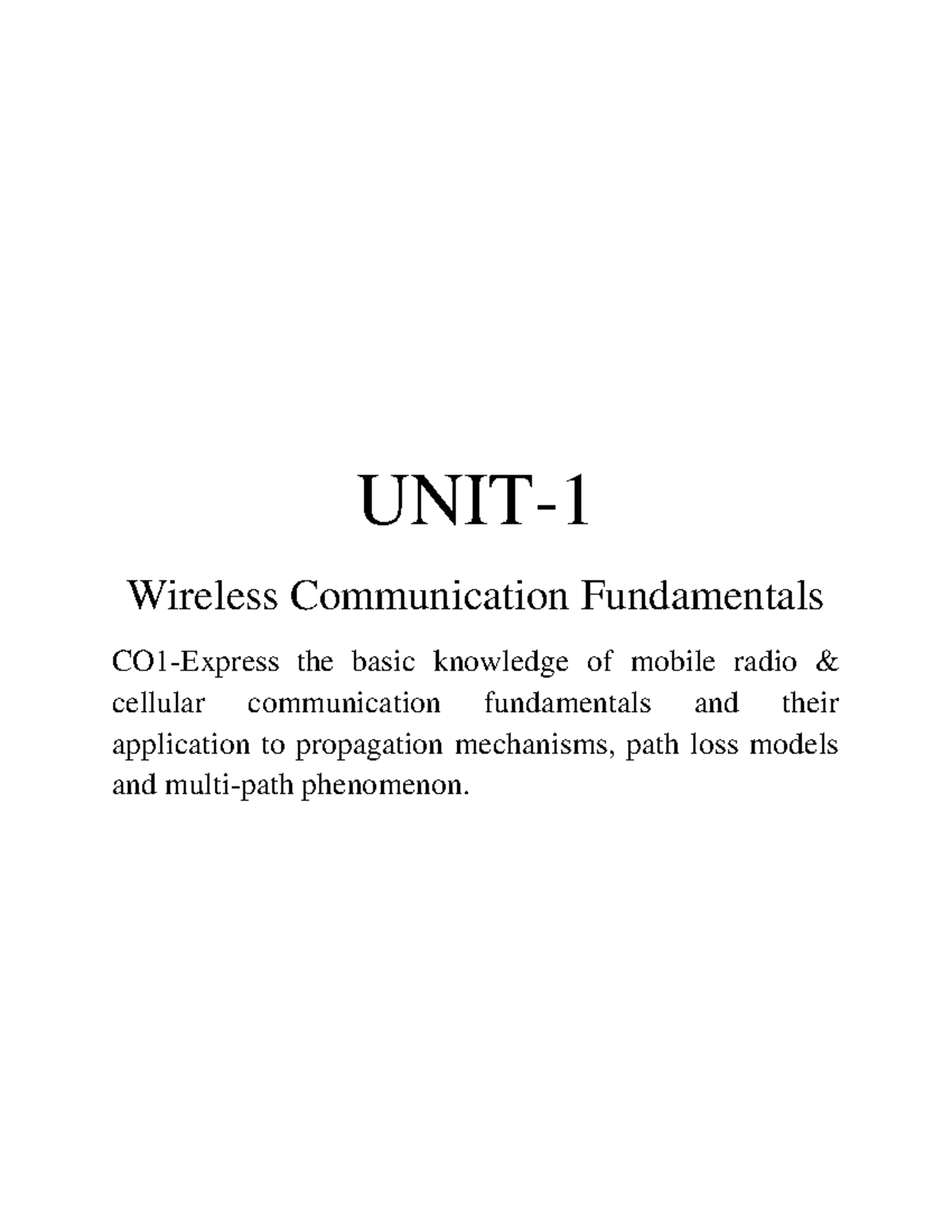 Unit 1 WMC - INCLUDE DISCRIPTIVE CONTENT - Wireless and mobile ...