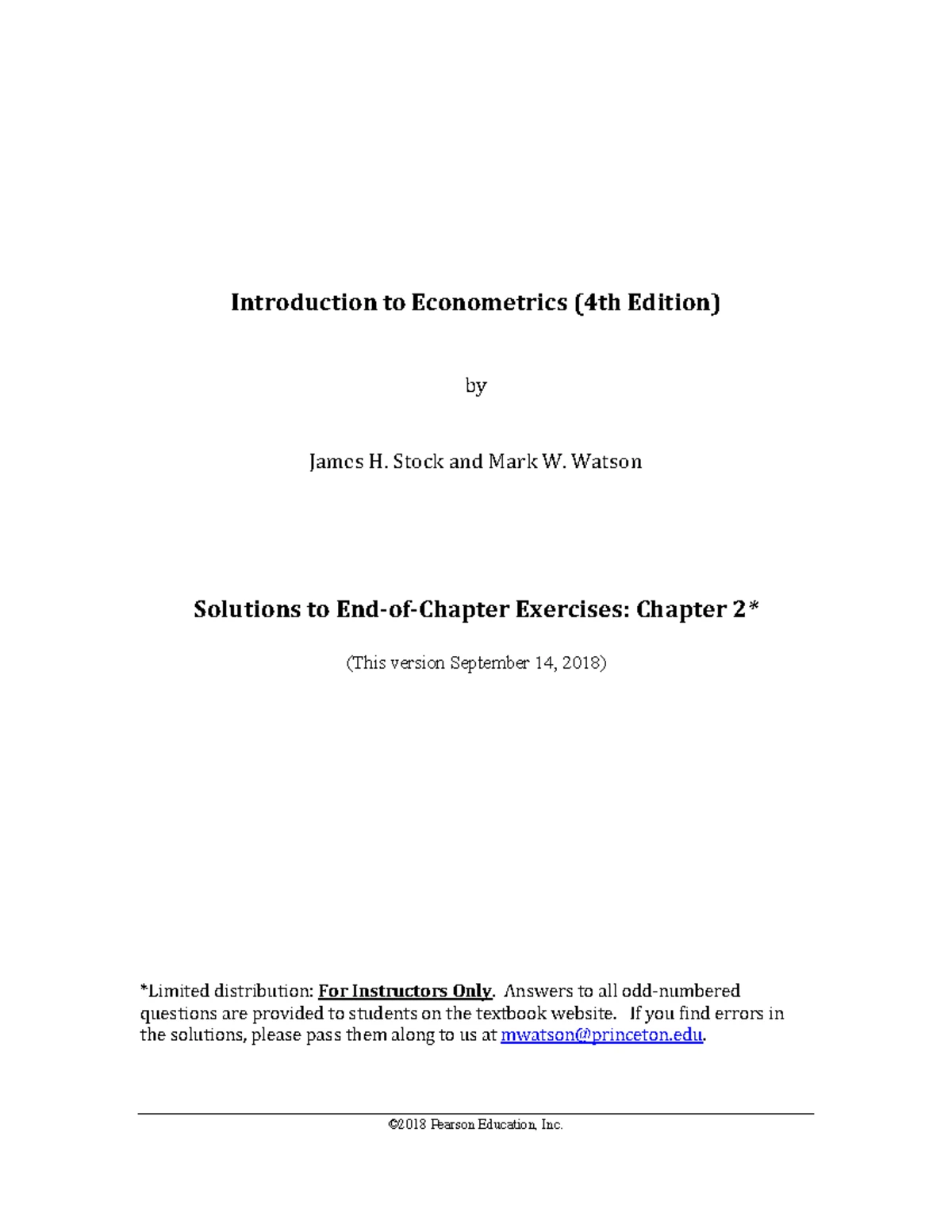 入門 計量経済学 James H. Stock, Mark W. Watson Introduction to Econometrics (3rd Edition): H STOCK JAMES