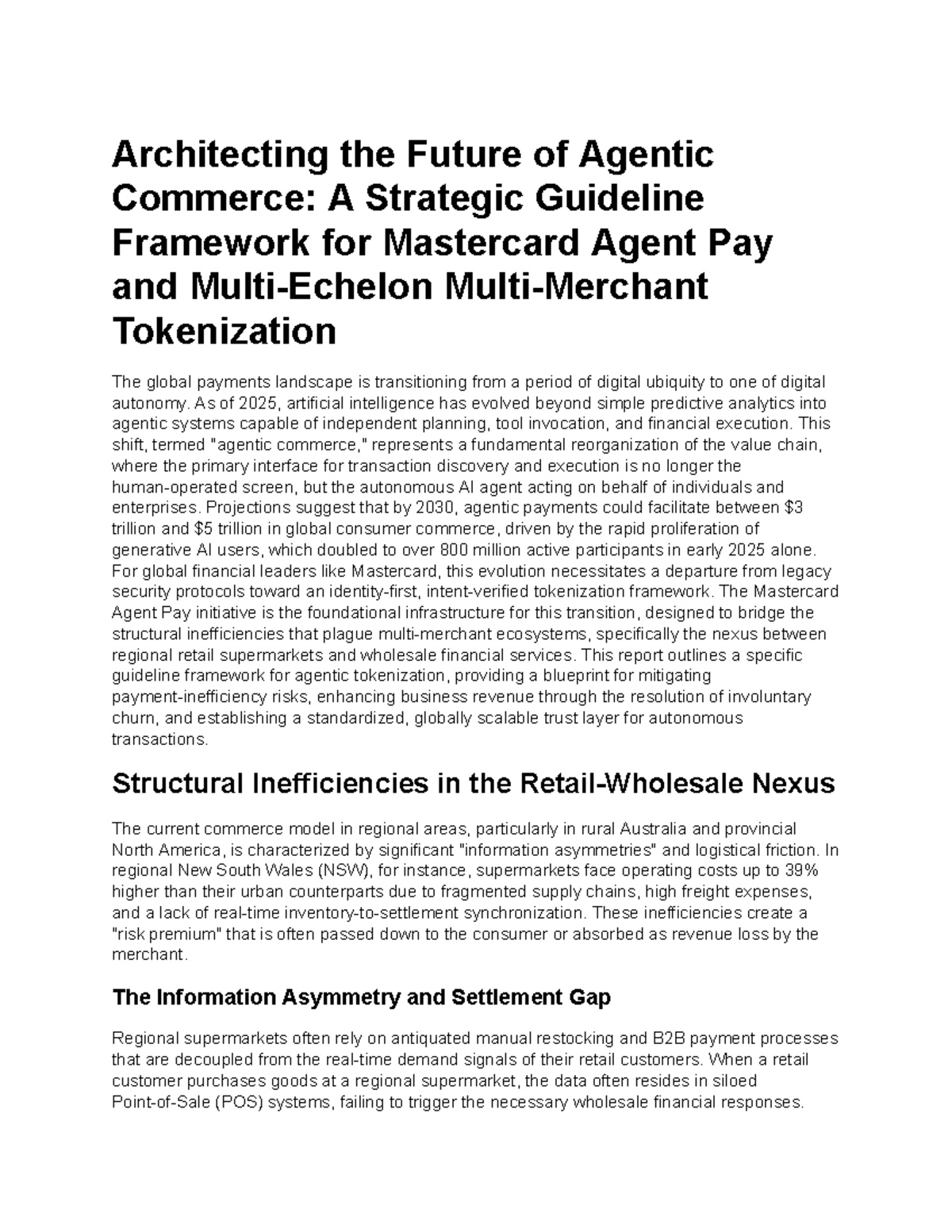 Agentic Tokenization Framework for Mastercard: Strategic Guidelines ...