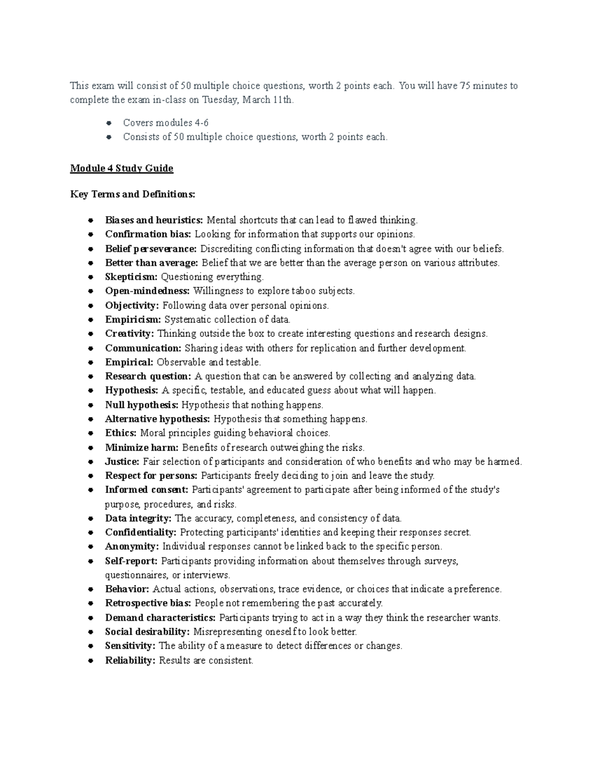 Psychology 101 Exam 2 Study Guide: Key Concepts from Modules 4-6 - Studocu