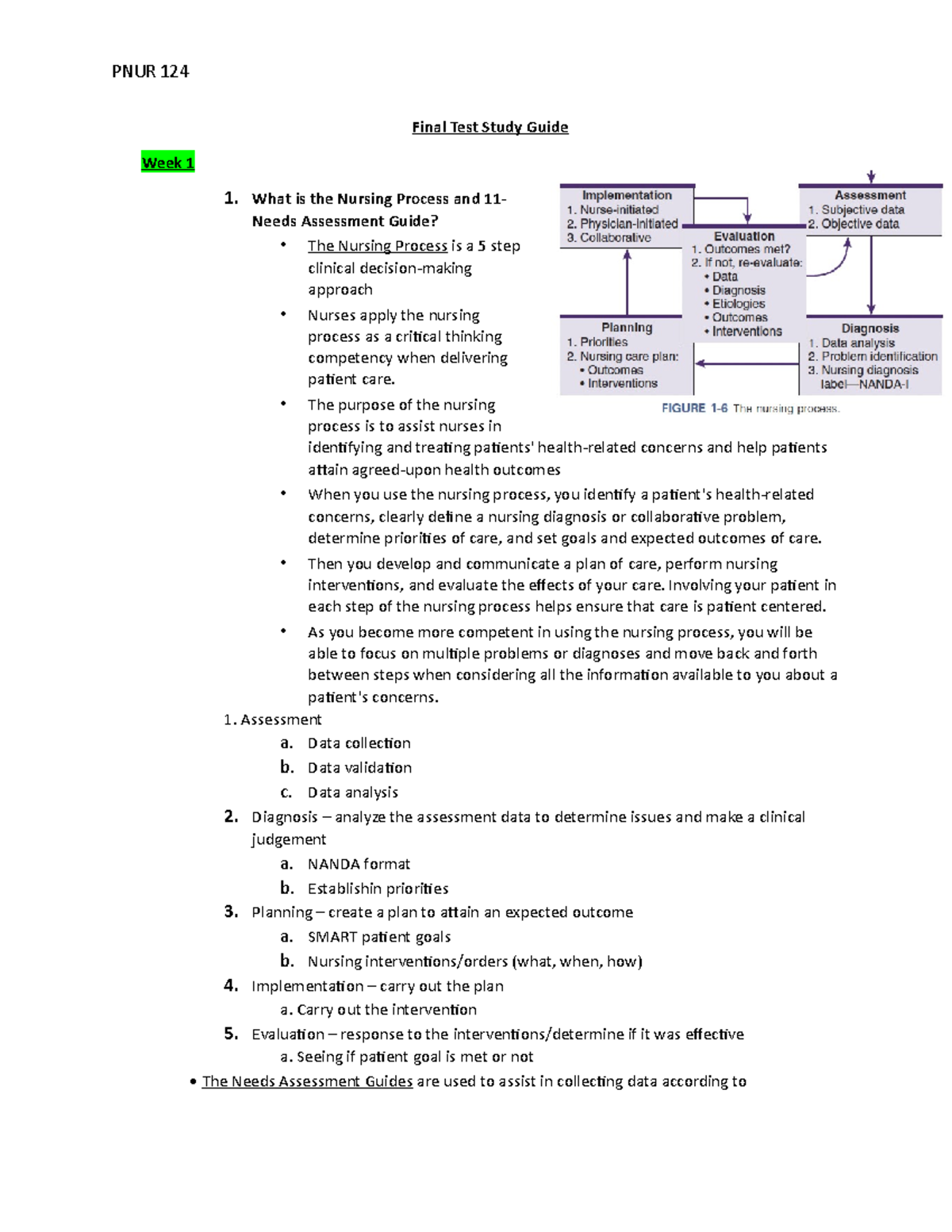 Final Exam Study Guide: Nursing Process and Medication Administration ...
