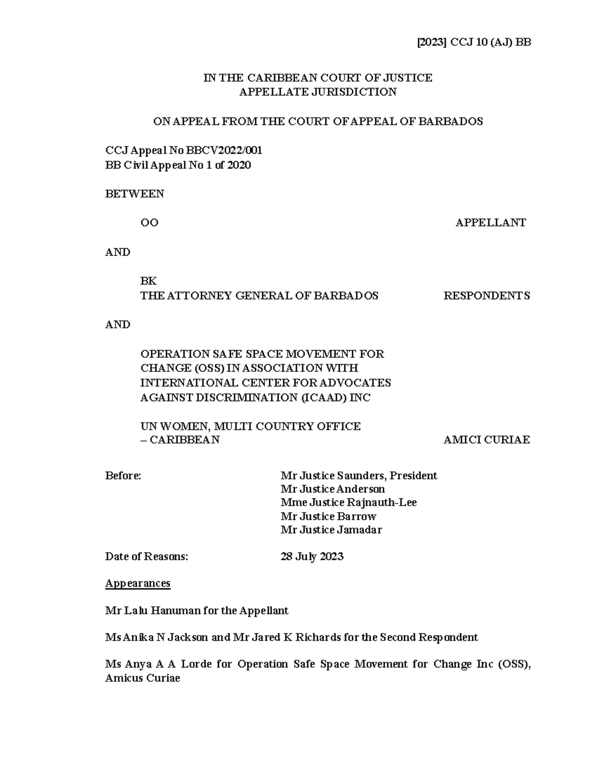 OO v BK 2023 CCJ 10 AJ BB 1 - Domestic Violence Protection Order Case ...