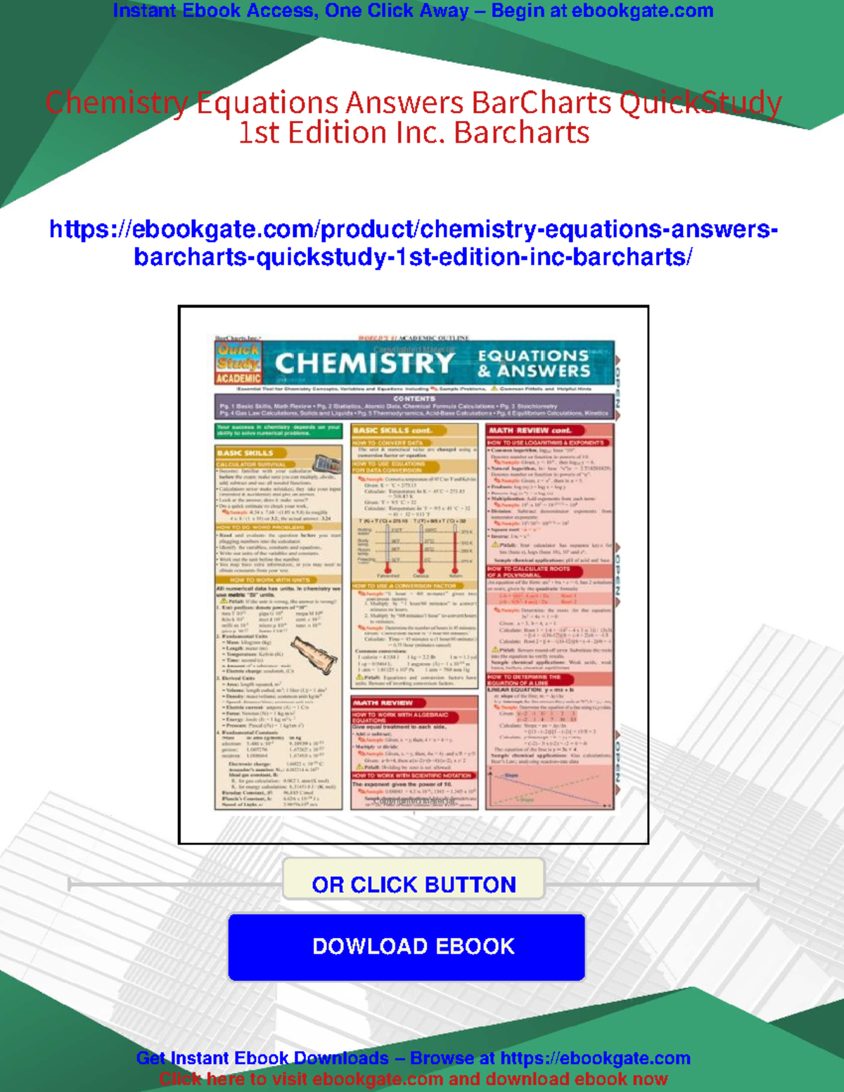 Chemistry Concepts and Equations: QuickStudy Guide (CHEM 101) - Studocu