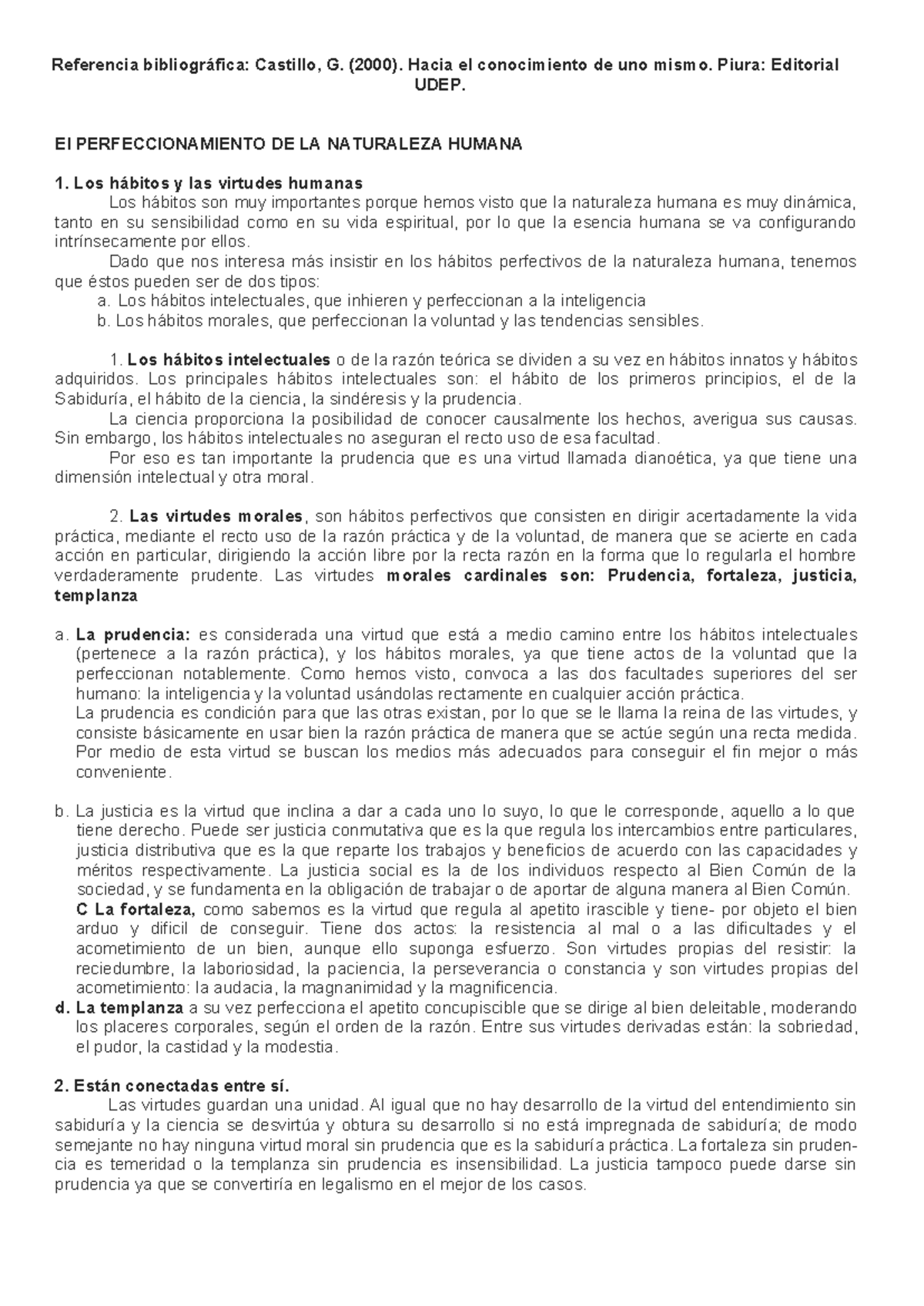 Educar las Virtudes y Hábitos en la Naturaleza Humana: Reflexiones ...