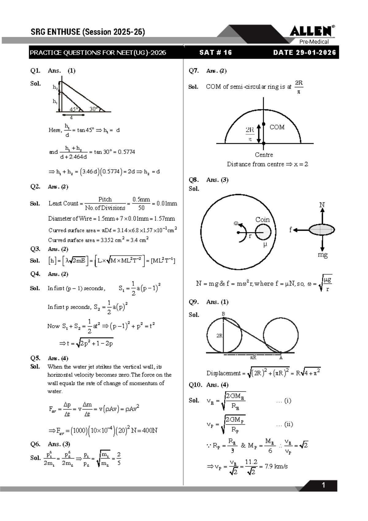 SAT 16 Practice Questions & Solutions - Speed and Accuracy Test - Studocu