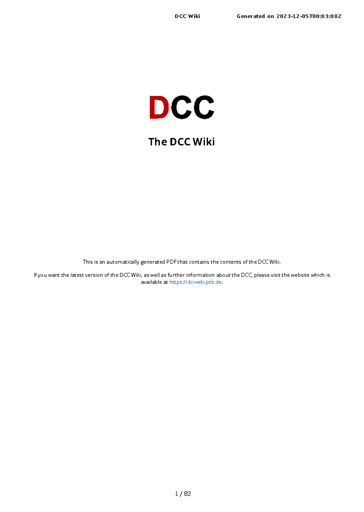 Dcc wiki - New - The DCC Wiki This is an automatically generated PDF ...