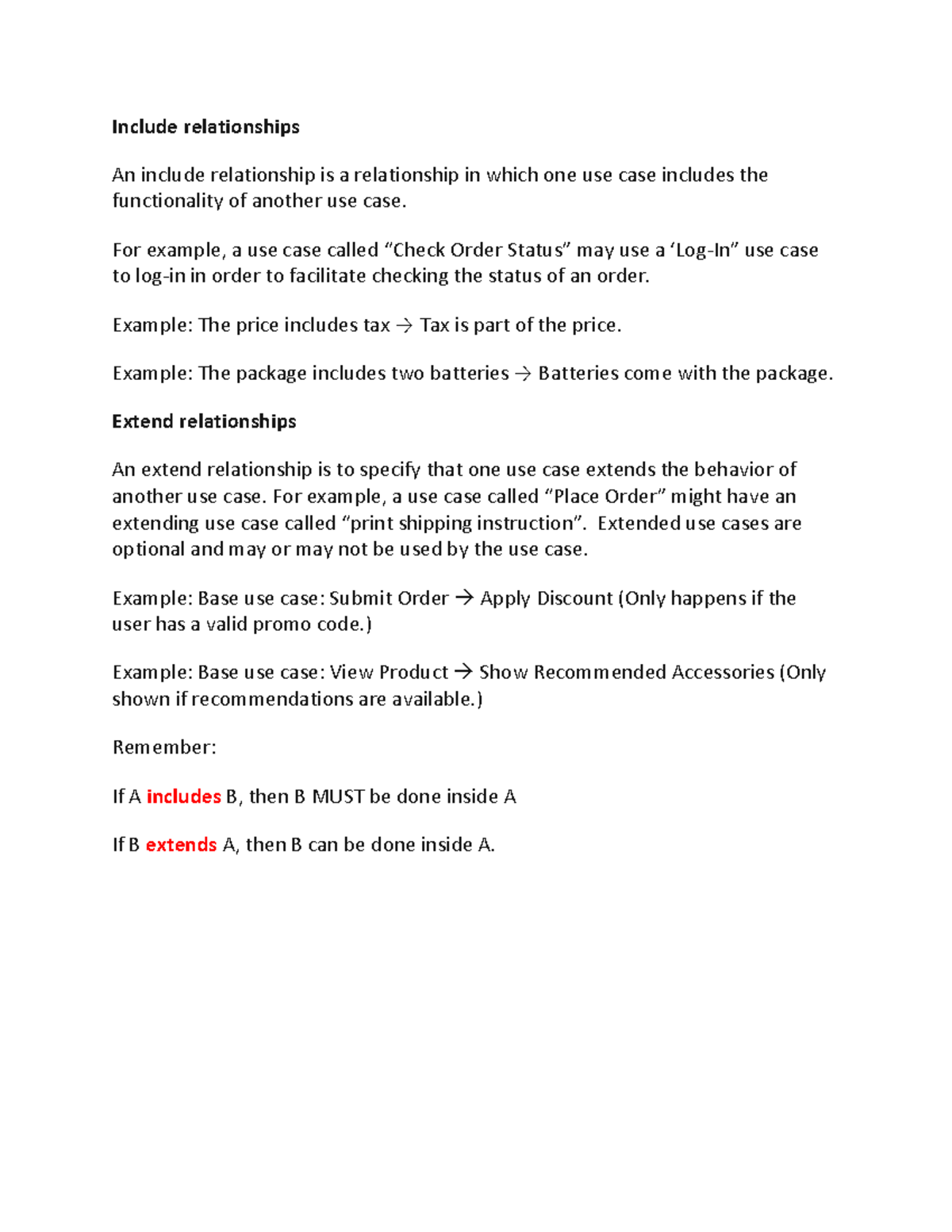 Include and Extend Relationships in Use Cases - Studocu