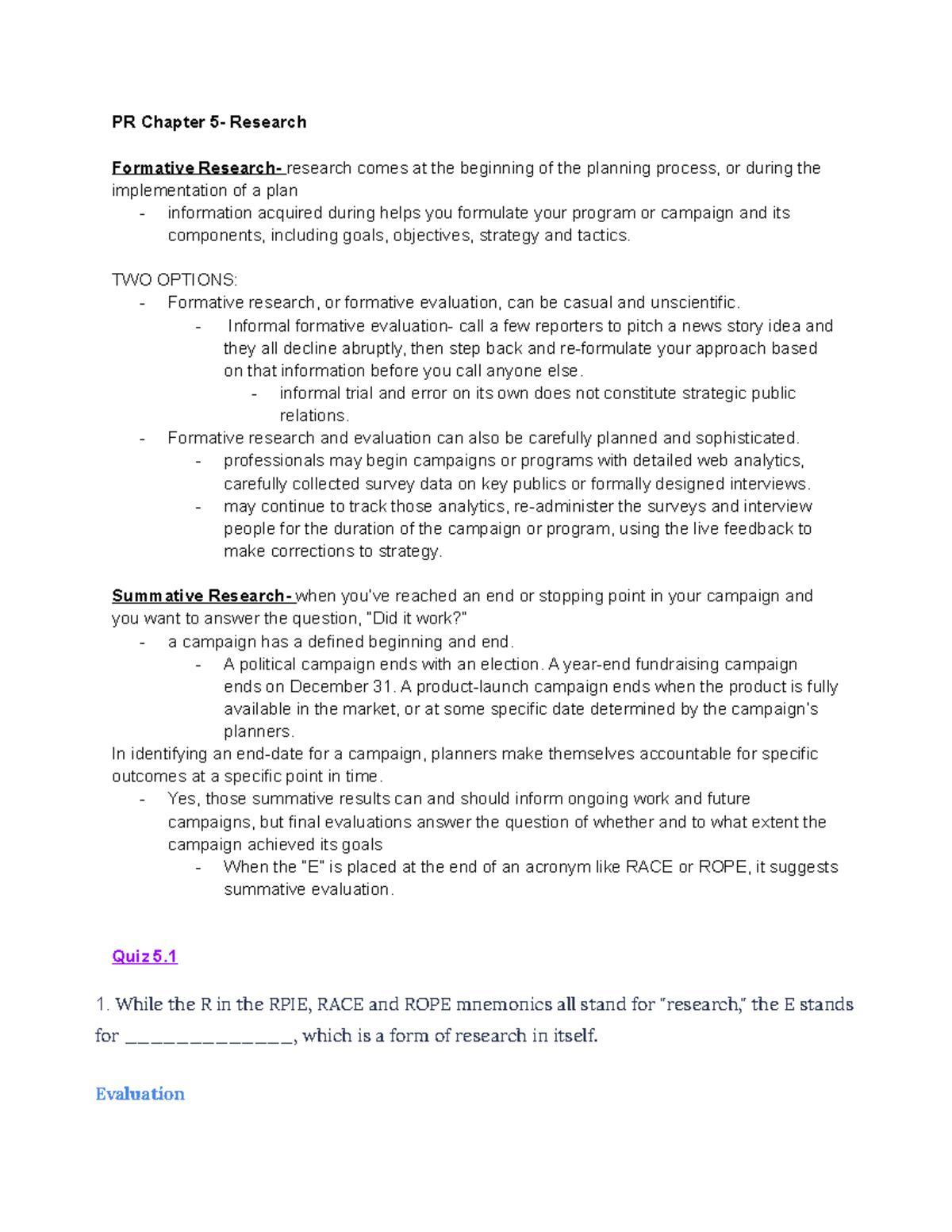 PR Chapter 5- Research - PR Chapter 5- Research Formative Research ...