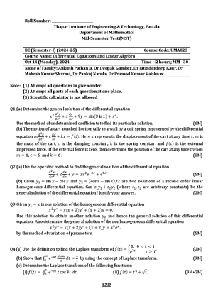 Tute Sheet 05 UMA004 - Thapar Institute of Engineering and Technology ...
