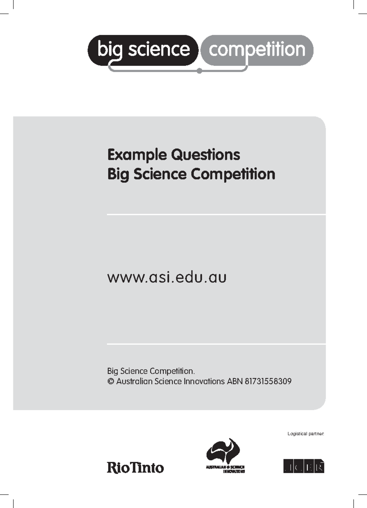 Big Science Competition Sample Questions: Junior to Senior Papers - Studocu