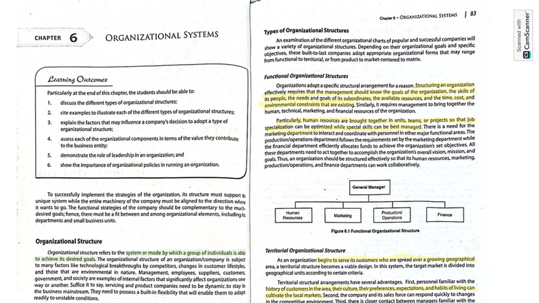 Chapter 6: Organizational Systems - Types of Structures and Their ...