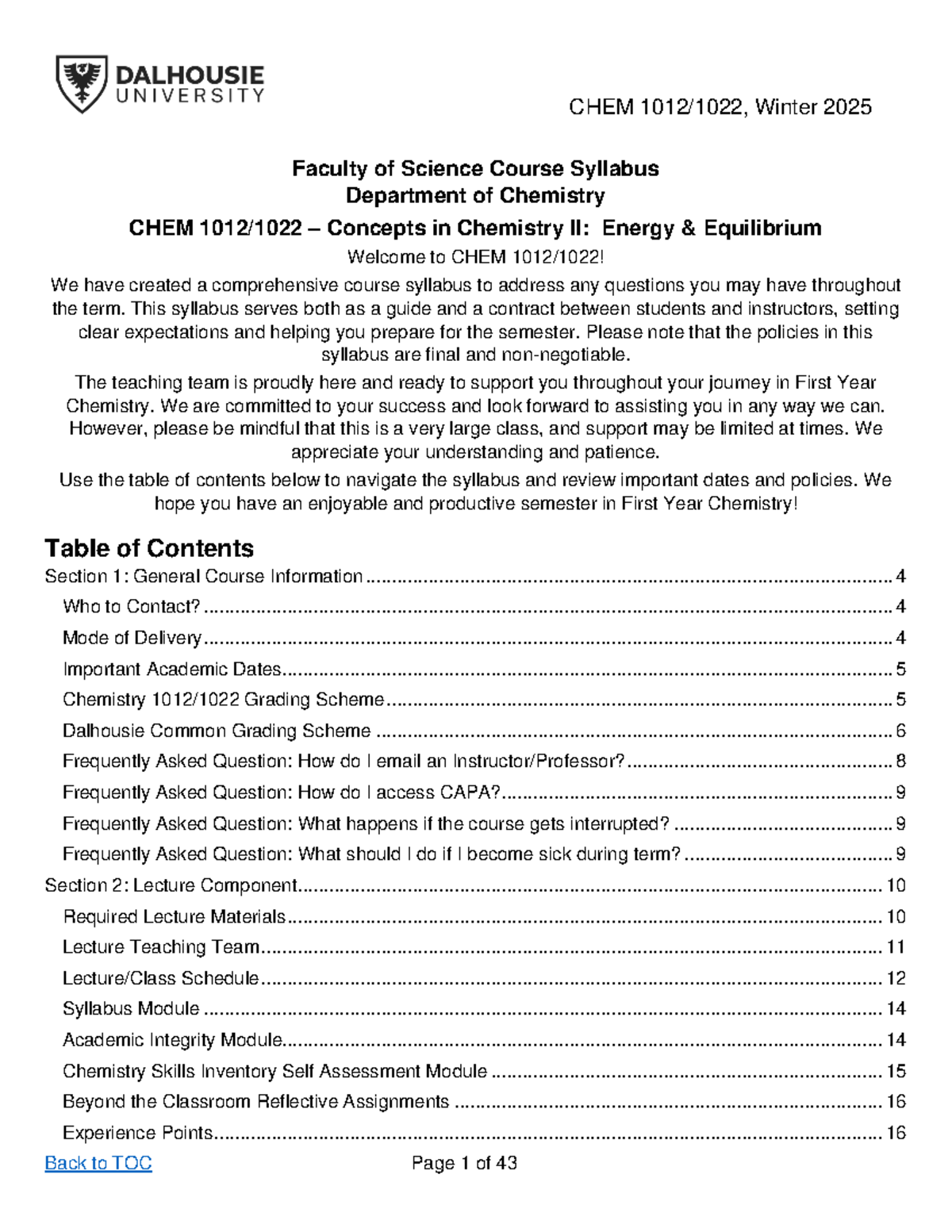 Winter 2025 Chem 1012/1022 Course Syllabus: Energy & Equilibrium ...