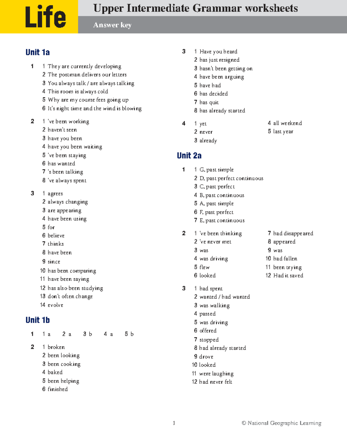 Answer Key for Life 2nd Workbook: Comprehensive Guide - Studocu