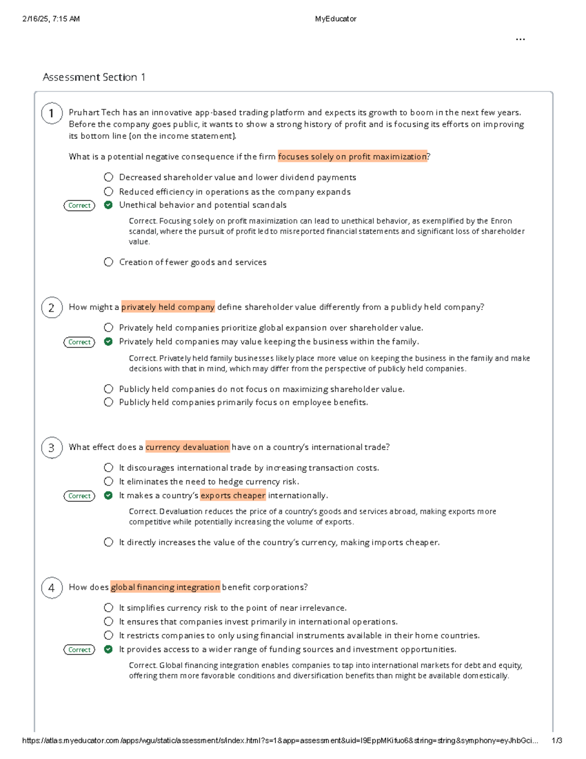 PA1 - Practice Questions on Financial Concepts and Strategies - Studocu