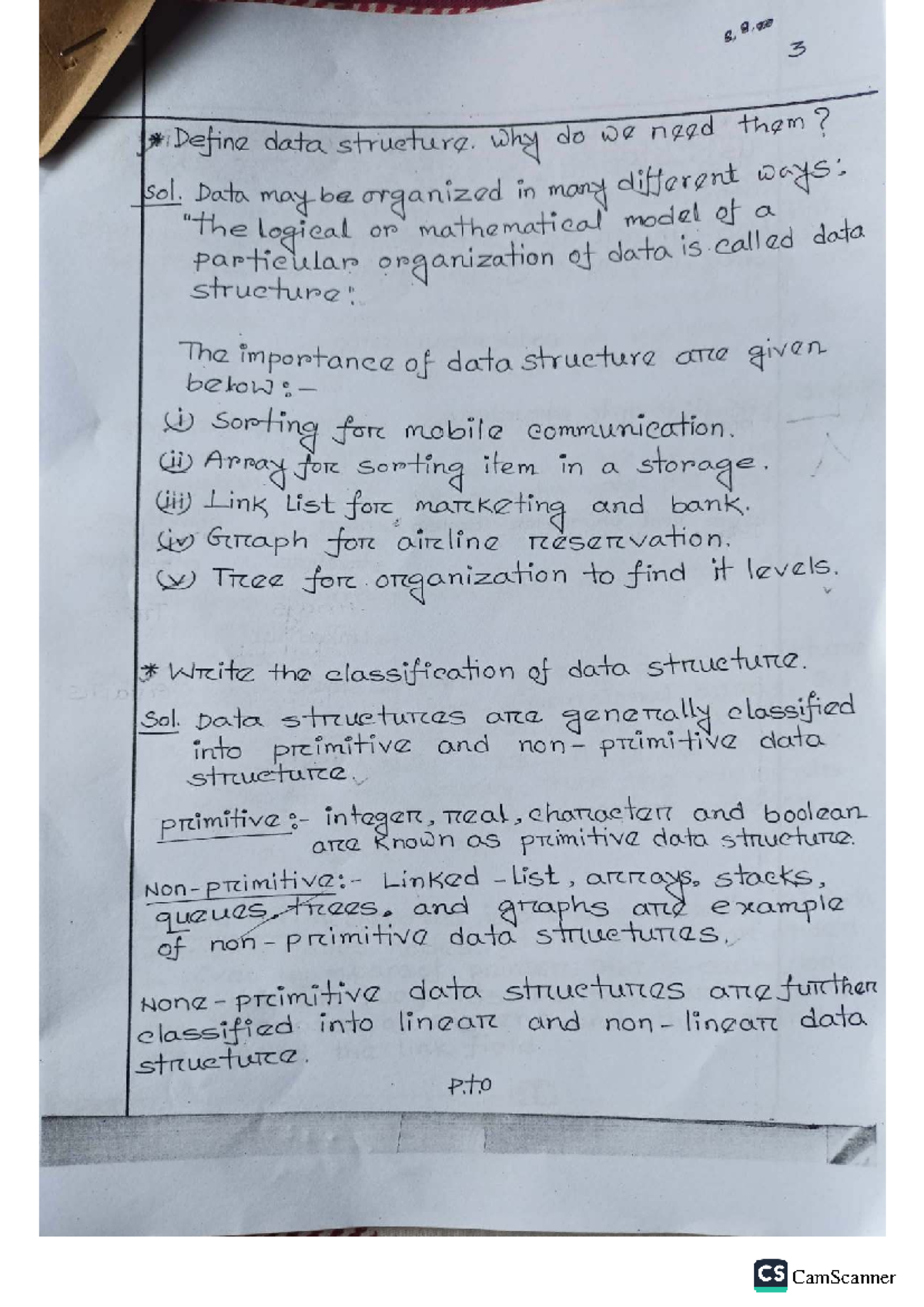 CS 8,8,00 Data Structures: Importance, Types, and Operations - Studocu image.