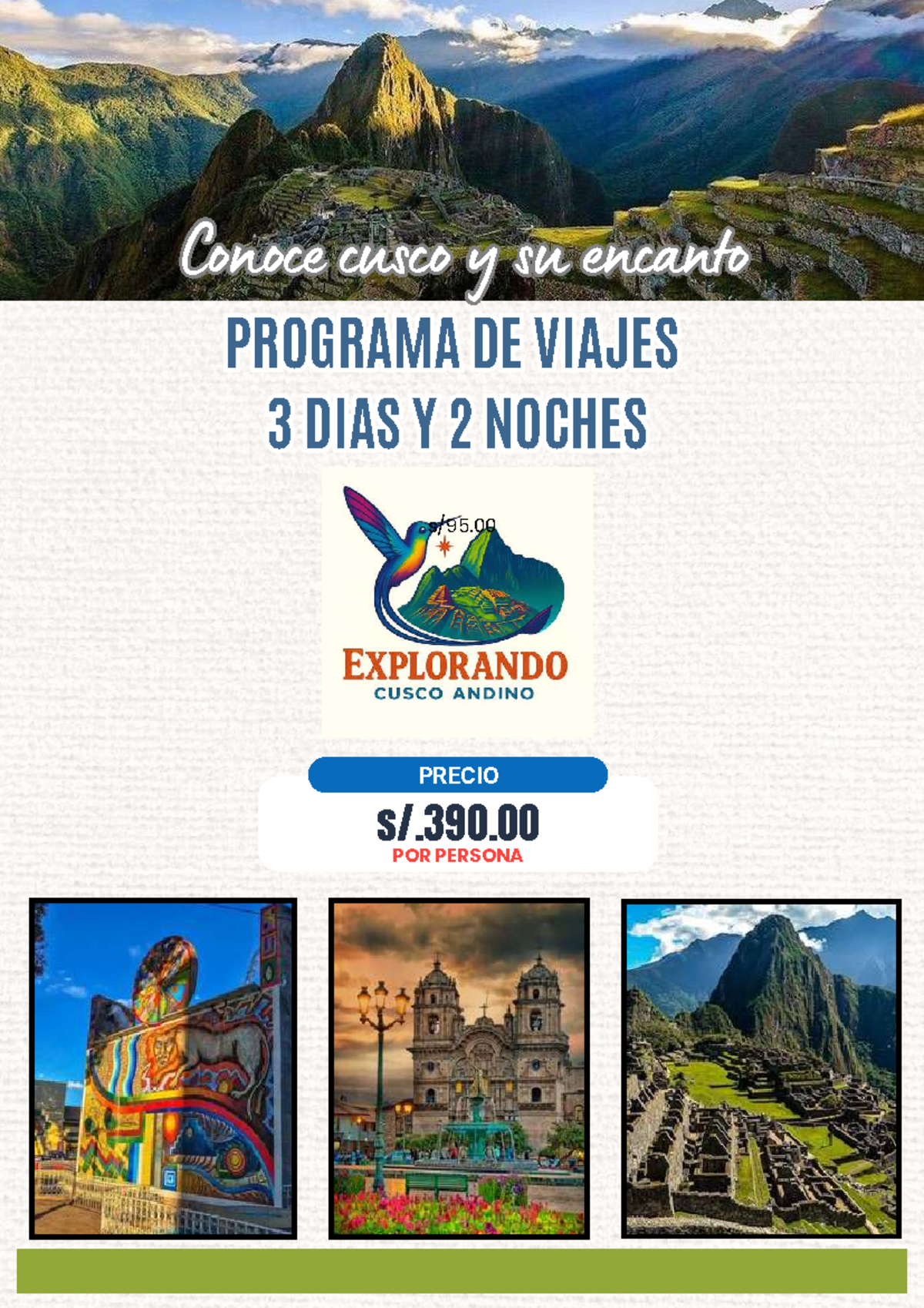 Programa de Viajes a Cusco 3D-2N: City Tour y Machu Picchu - Studocu