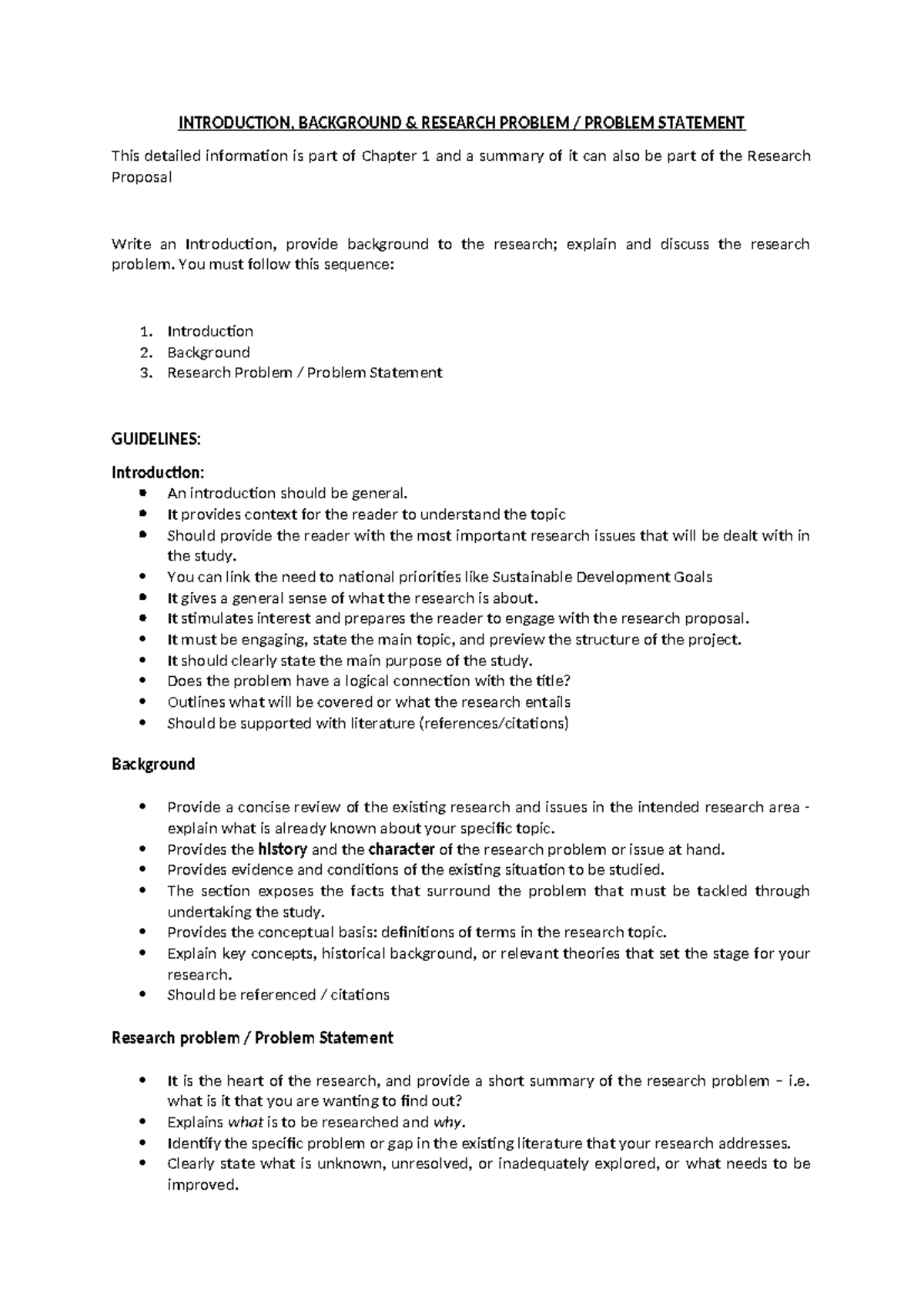 Chapter 1: Introduction, Background & Research Problem Statement - Studocu