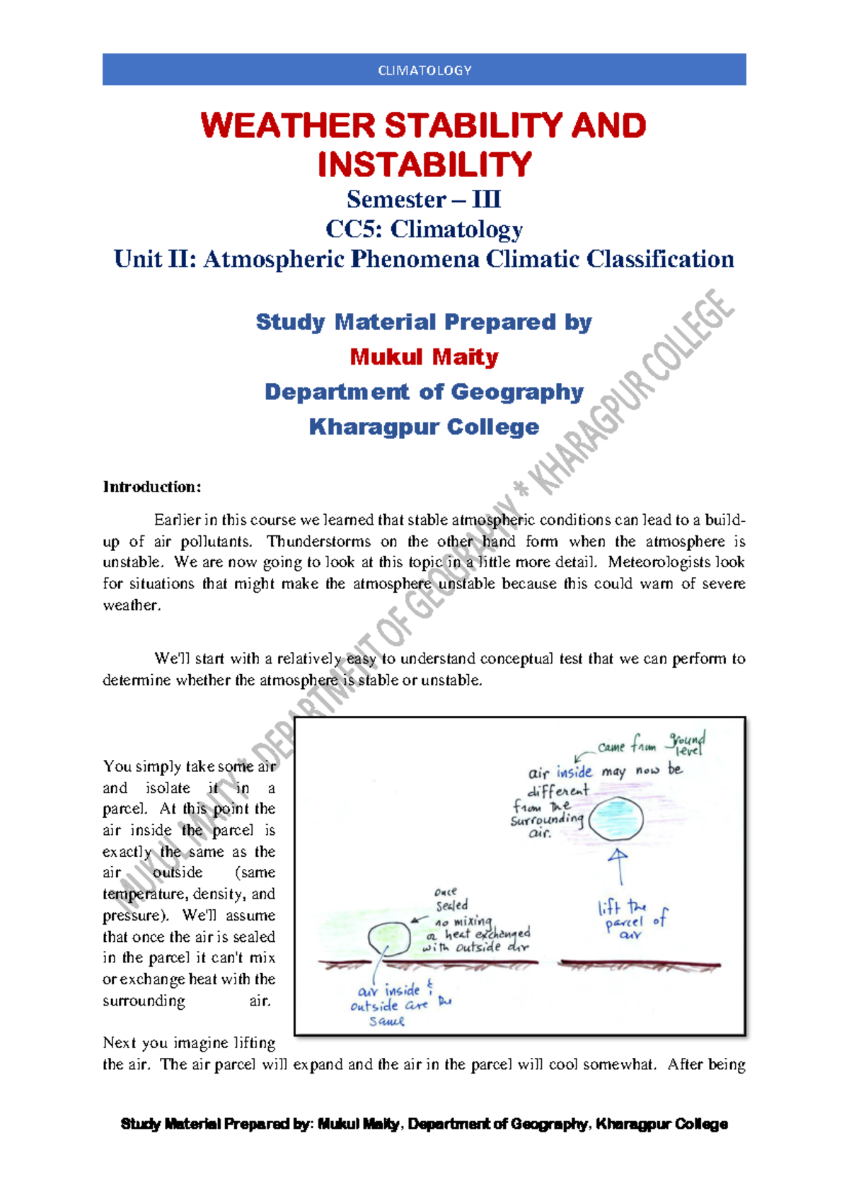 53132 Weather Stability AND Instability 3RD SEM CC5 UNIT 2 02 09 2020 ...
