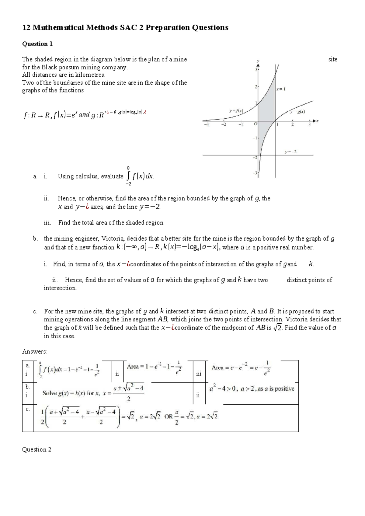 12 MM Modelling SAC 2 Prep: Mathematical Methods Questions - Studocu