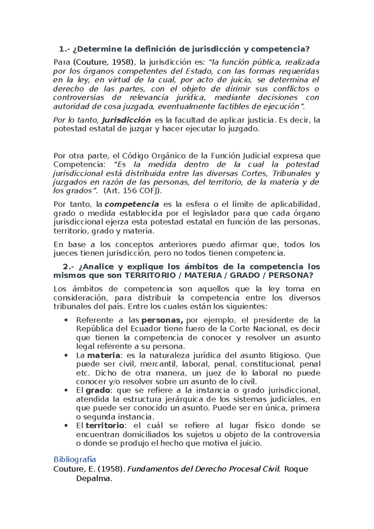 Diferencia entre Jurisdicción y Competencia en Derecho - Studocu