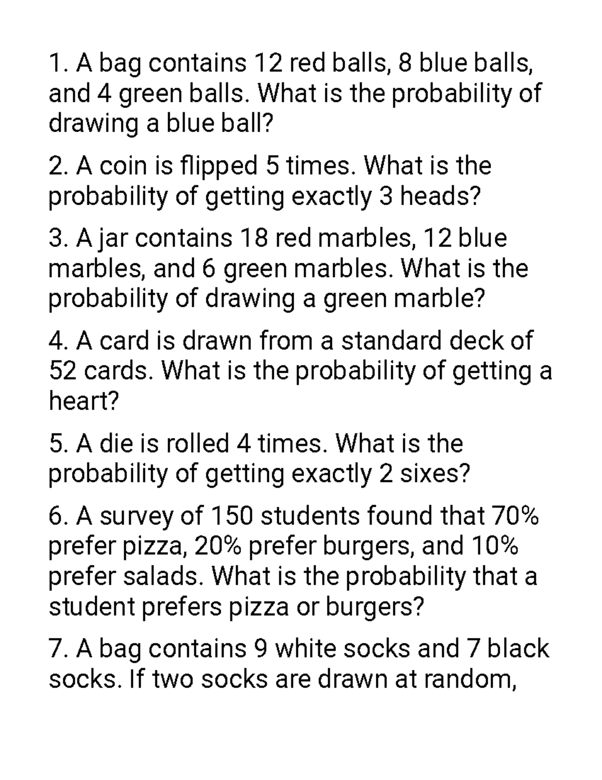 Probability Practice Problems for Test 2 - Test Prep - Studocu