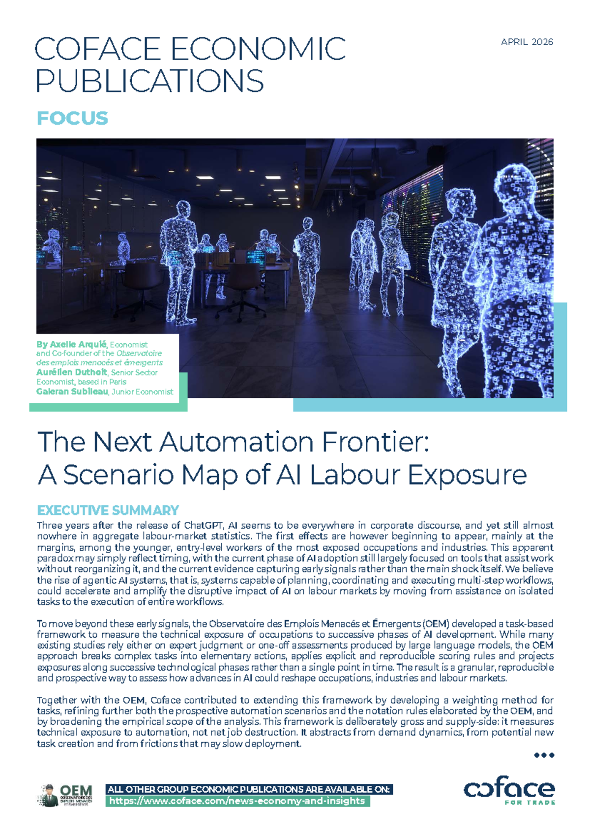 COFACE ECONOMIC PUBLICATIONS FOCUS: AI LABOUR EXPOSURE SCENARIO MAP ...