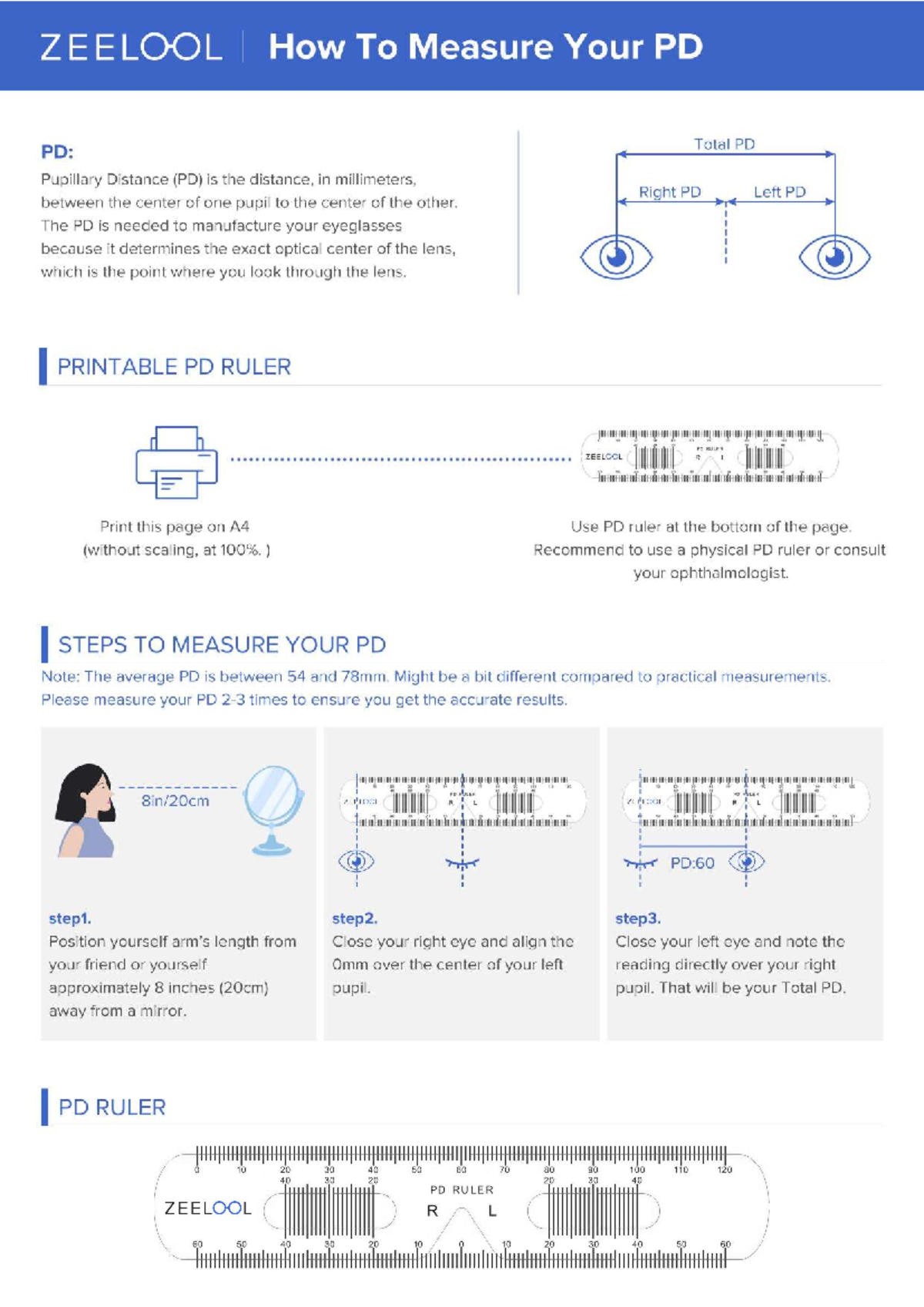 ZEELOOL PD Ruler: How to Accurately Measure Your PD Distance - Studocu