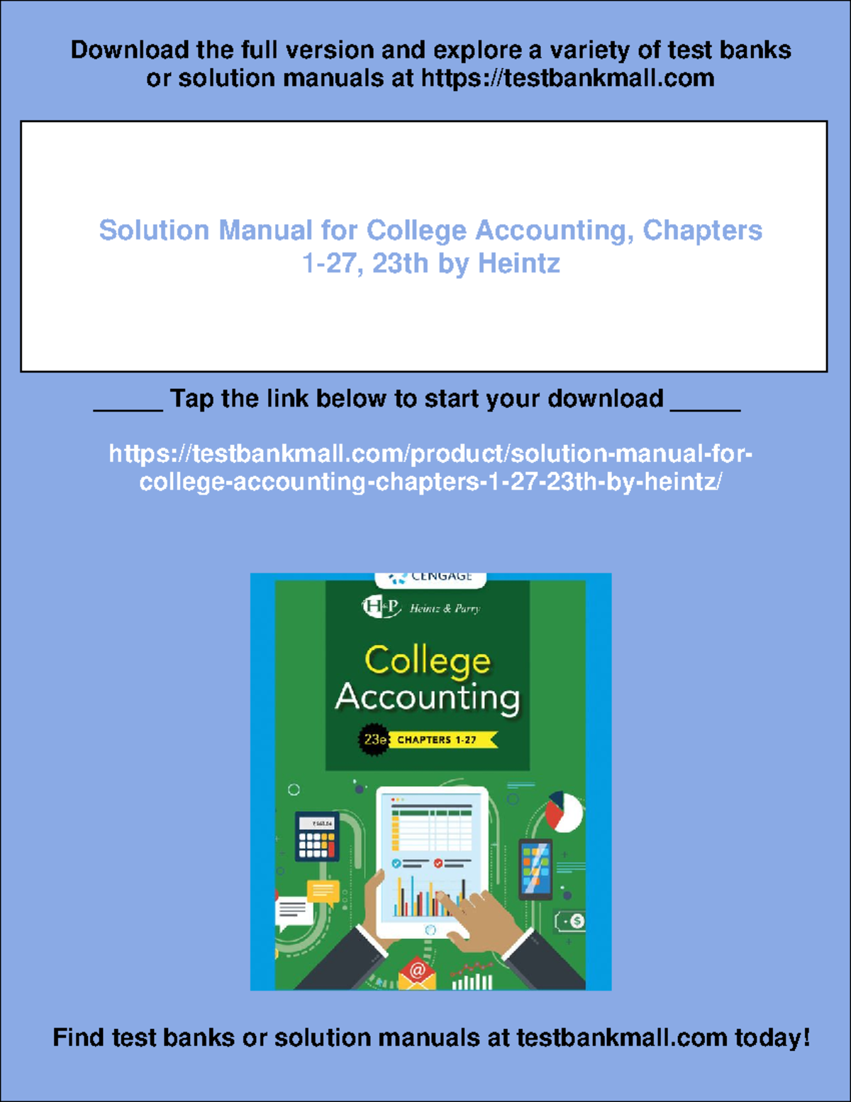 Solution Manual for College Accounting, Chapters 1-27, 23rd Edition ...
