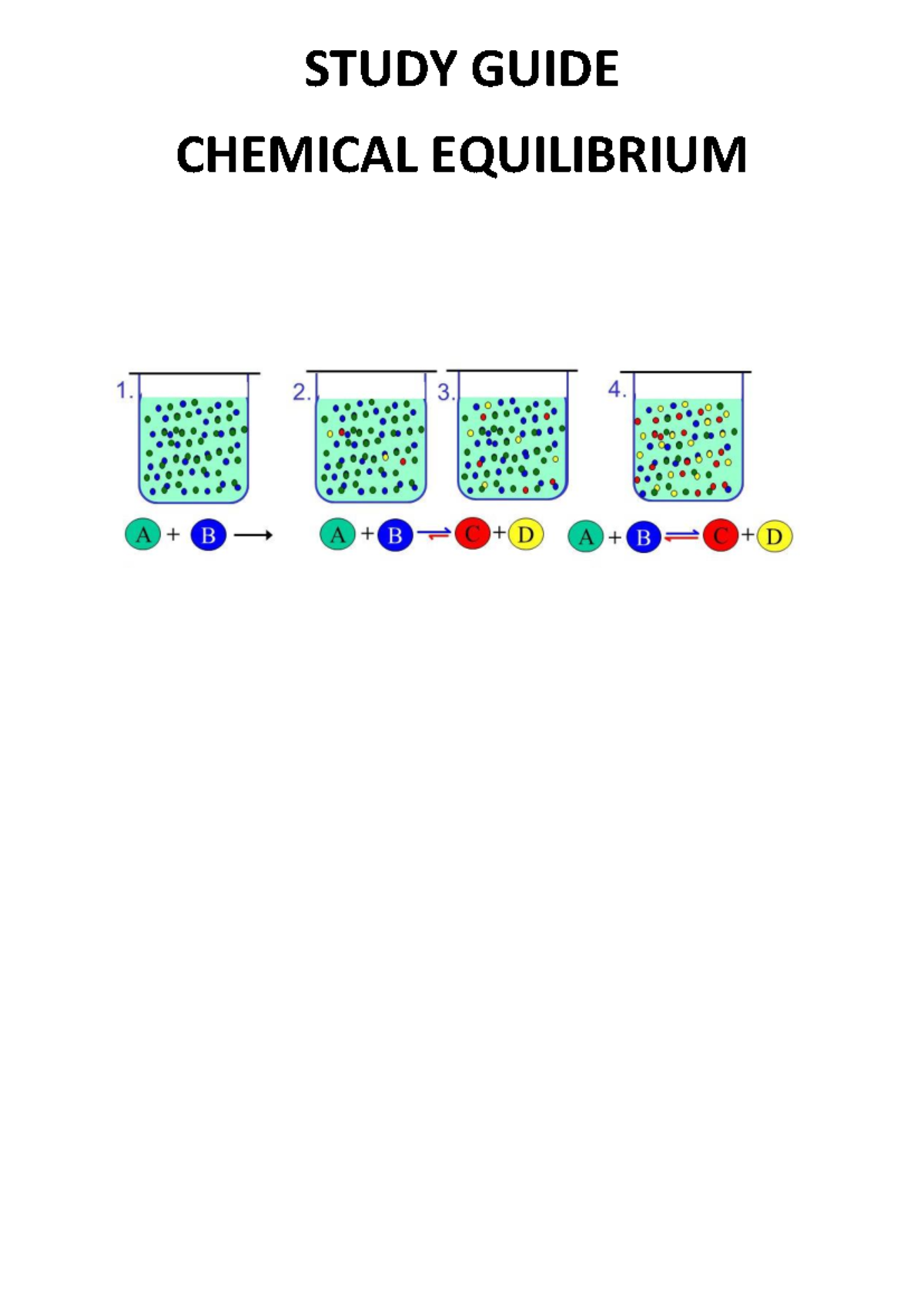 IEB Notes Chemical Equilibrium - STUDY GUIDE CHEMICAL EQUILIBRIUM ...