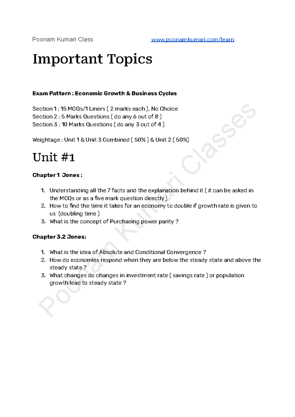 Sem 5 EGBC Important Topics Unit Wise - P o o n a m K u m a r i C l a s ...