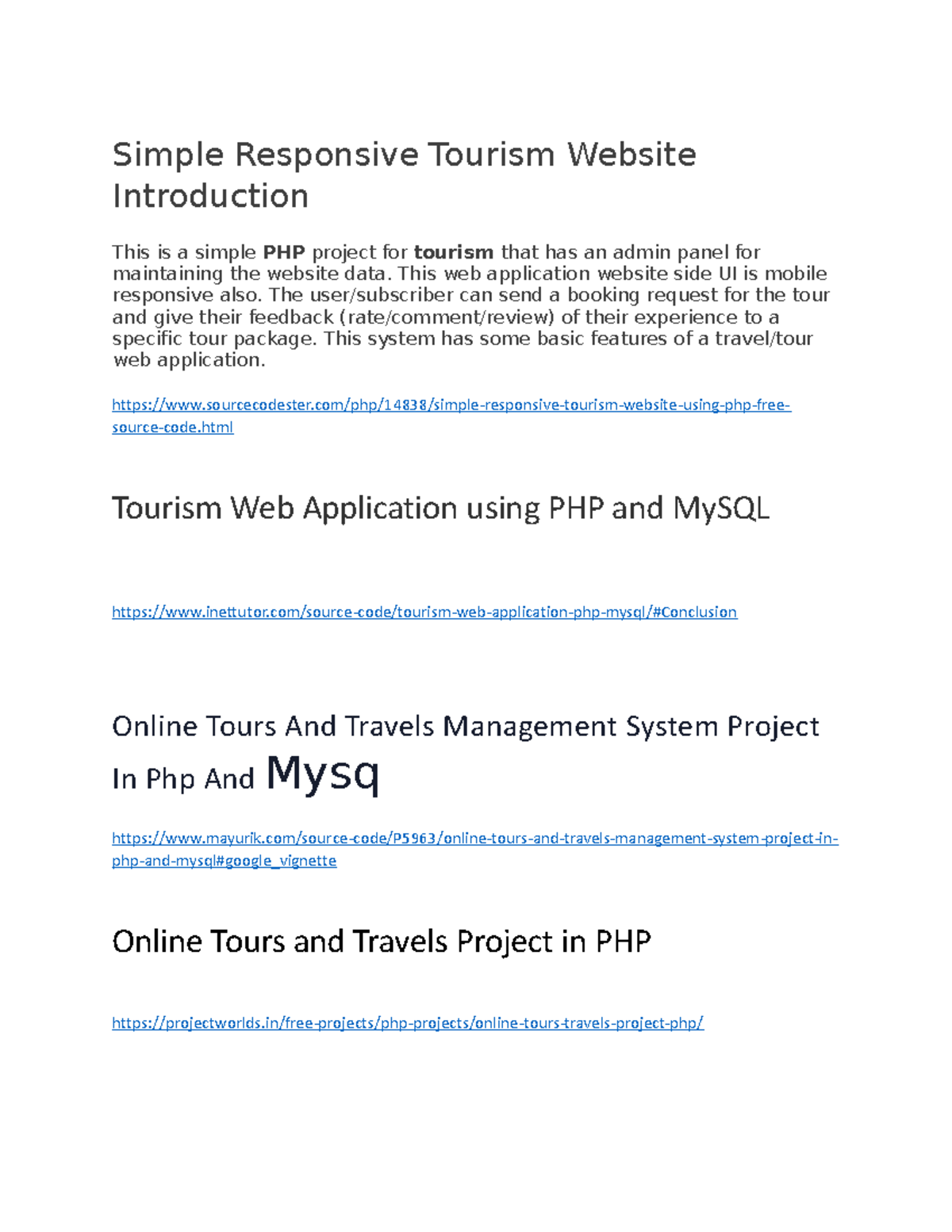 Travel and tourism project example - Xalam.blog
