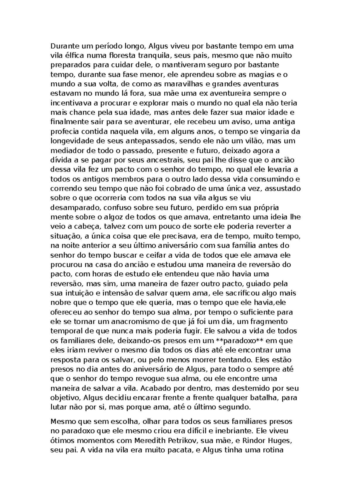 História de Algus: A Profecia do Senhor do Tempo ...