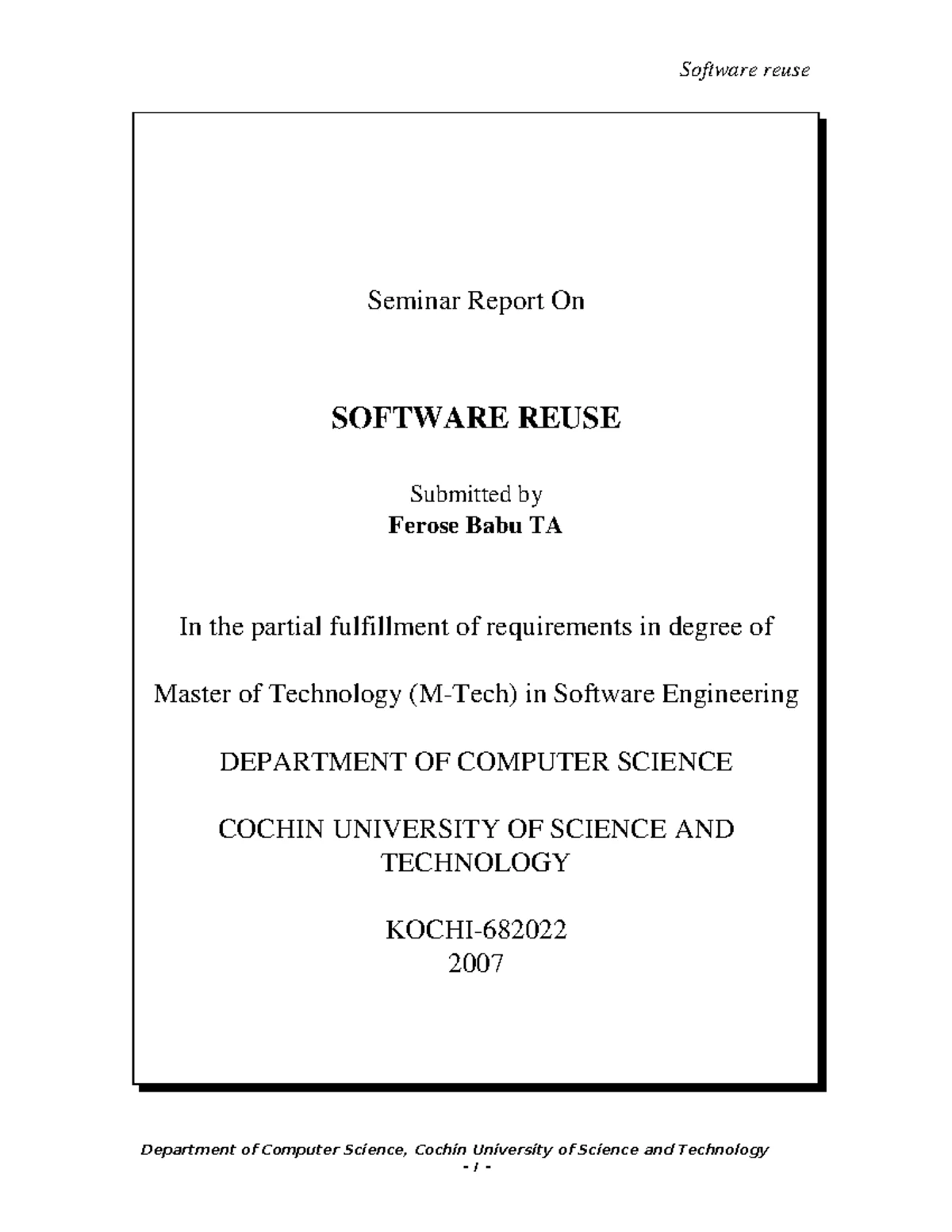 Seminar Report on Quantum Computers (B.Tech CSE) - Studocu