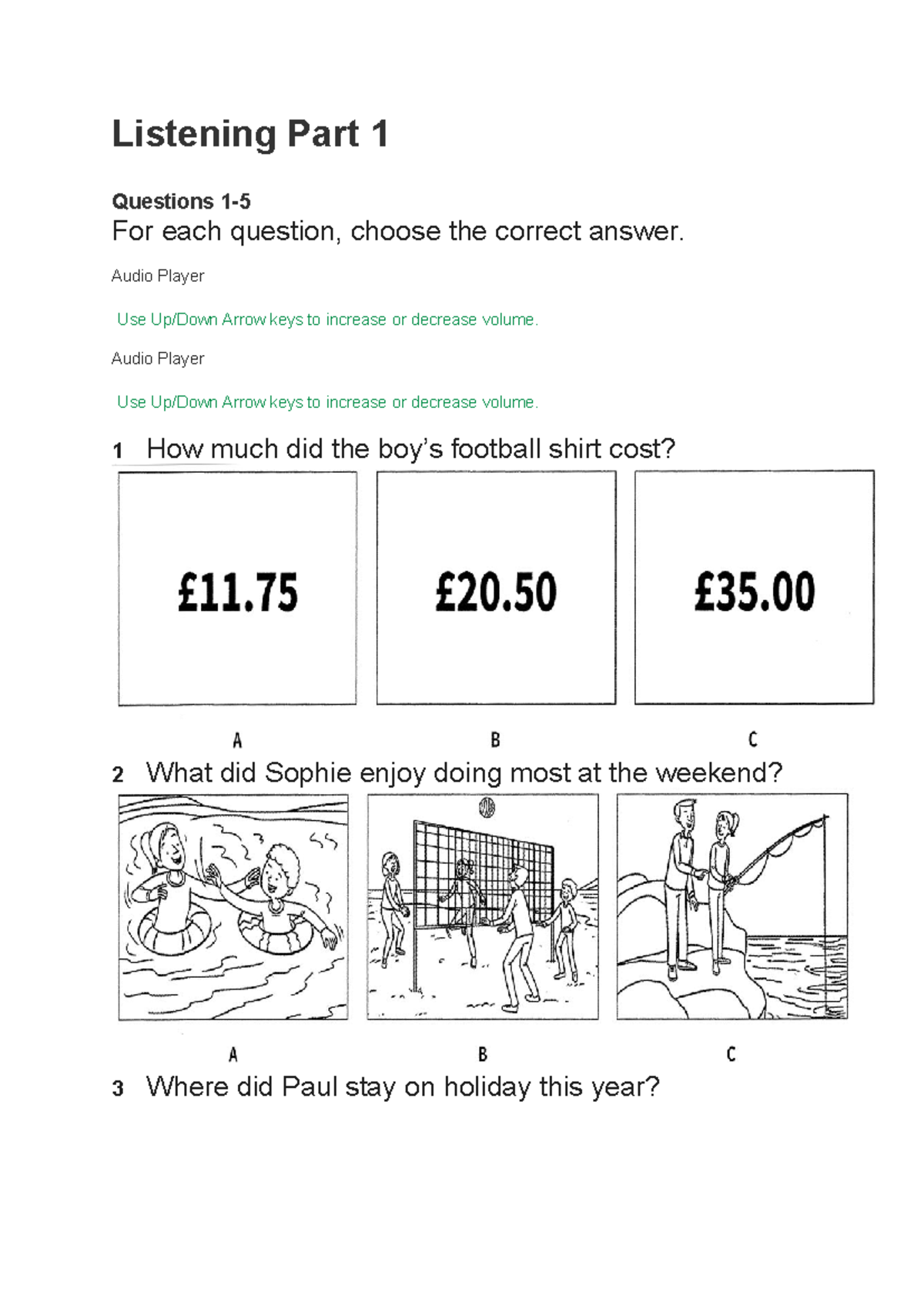 Listening Test 4: Questions and Answers for Listening Comprehension ...