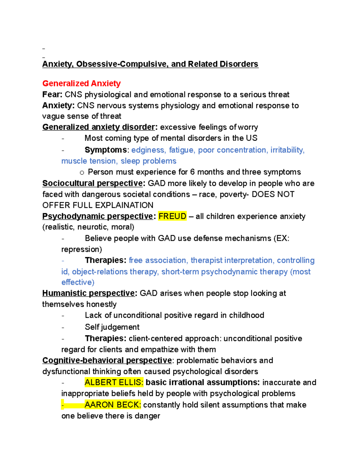 Anxiety, Obsessive-Compulsive, and Related Disorders - Anxiety, Obsessive-Compulsive, and ...