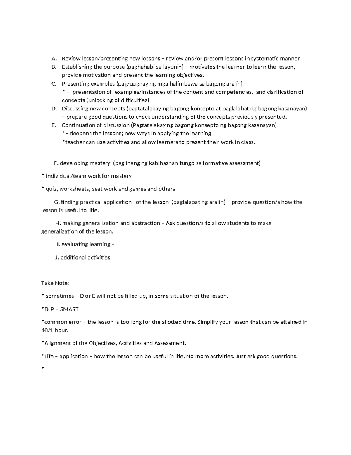 DLL-Interpretation 2: Structuring Effective Lesson Delivery - Studocu